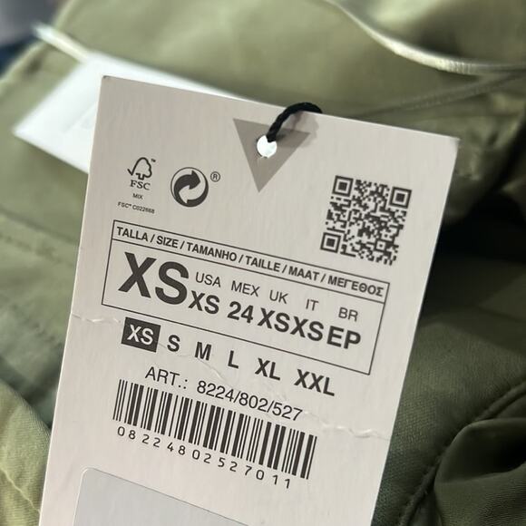 ZARA DRAPED CORSETRY-INSPIRED TOP SIZE XS IN GREEN NWT - Picture 3 of 5